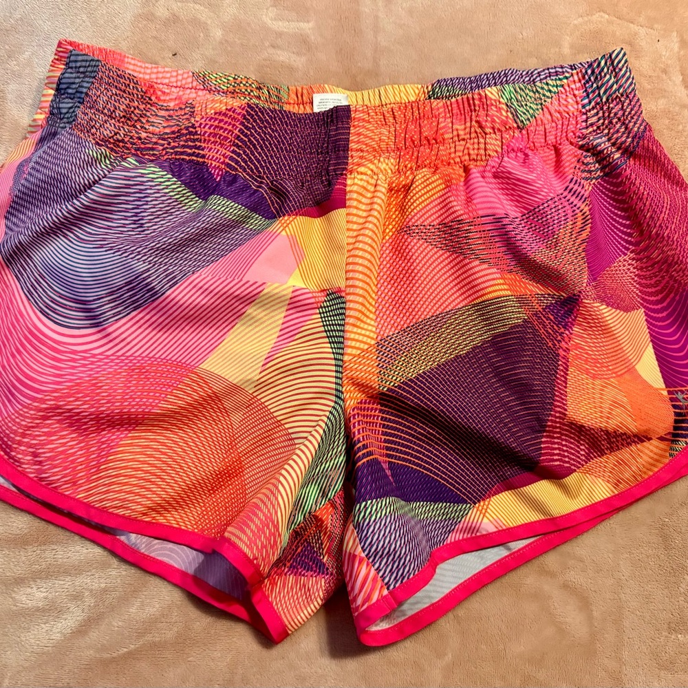 Vibrant Multicolor Women's Dry-Fit Shorts Size Large
